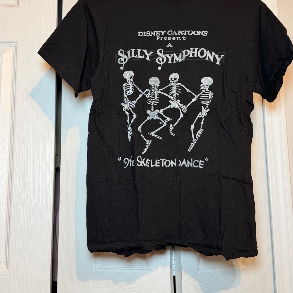 Disney Black T-Shirt with Silly Symphony Skeletons